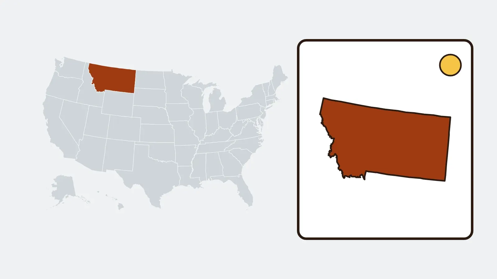 Map of the United States with Montana highlighted